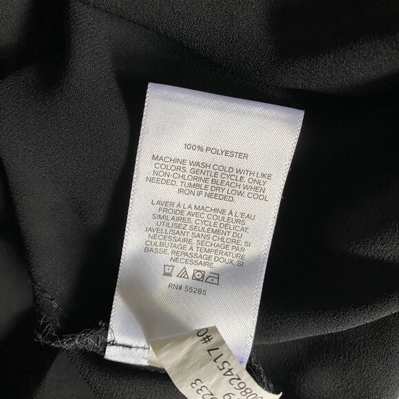 Express | EUC Black V-Neck Tie-Back Short Sleeve Blouse Size Medium - Picture 5 of 5